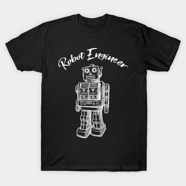 Robot Engineer Retro Robot T-Shirt by letnothingstopyou